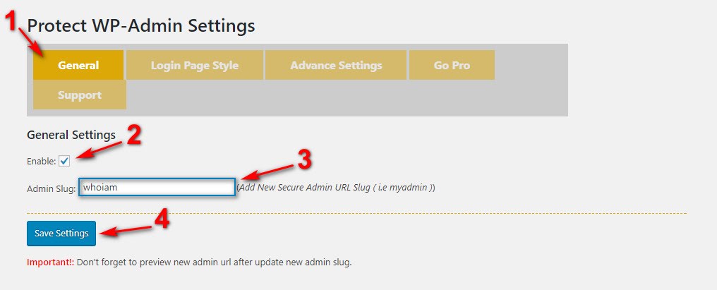 Thay đổi đường dẫn đăng nhập admin bằng plugin Protect Your Admin